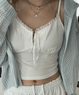Versailles Team Ribbon Lace Bustier Crop Sleeveless
