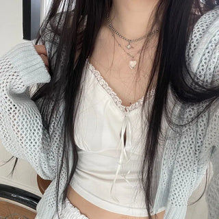 Versailles Team Ribbon Lace Bustier Crop Sleeveless