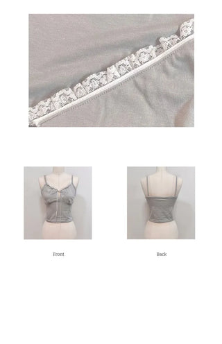 Versailles Team Ribbon Lace Bustier Crop Sleeveless