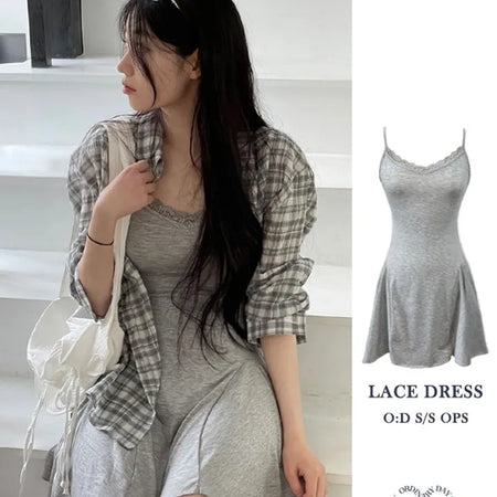 Railey Glam Bustier Lace Flare Mini Dress