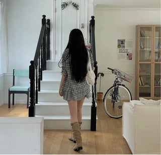 Railey Glam Bustier Lace Flare Mini Dress