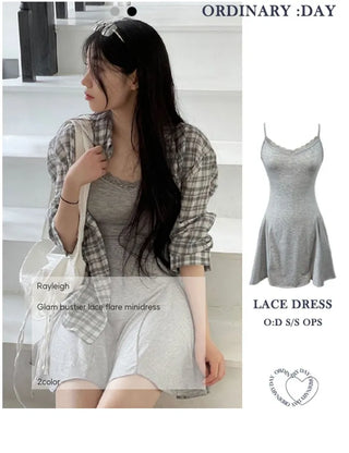 Railey Glam Bustier Lace Flare Mini Dress