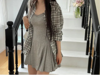 Railey Glam Bustier Lace Flare Mini Dress