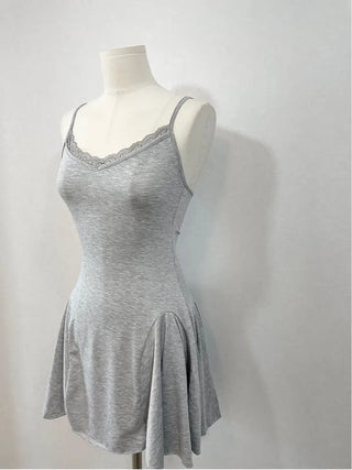 Railey Glam Bustier Lace Flare Mini Dress