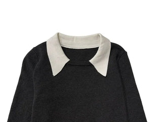 Aira pleated collar neck belt one-piece set