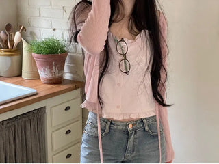 Newet Frill Button Bustier Sleeveless Top
