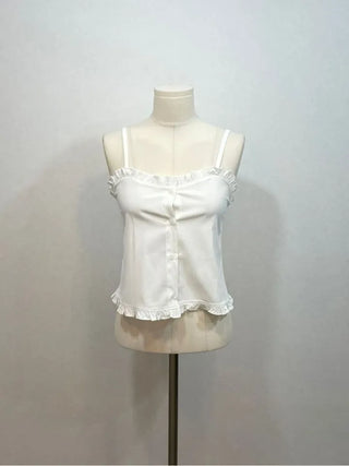 Newet Frill Button Bustier Sleeveless Top