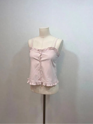 Newet Frill Button Bustier Sleeveless Top