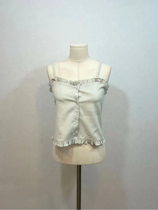Newet Frill Button Bustier Sleeveless Top
