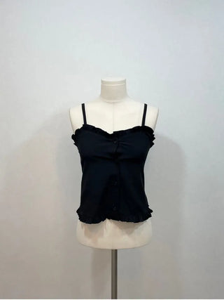 Newet Frill Button Bustier Sleeveless Top