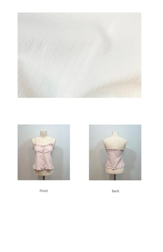 Newet Frill Button Bustier Sleeveless Top