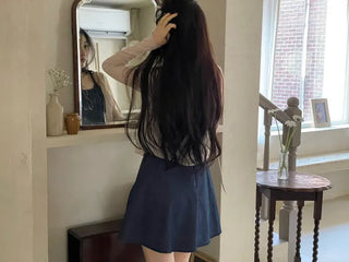 Rooney loose fit ribbon see-through long sleeve cardigan
