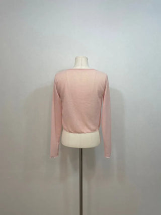 Rooney loose fit ribbon see-through long sleeve cardigan