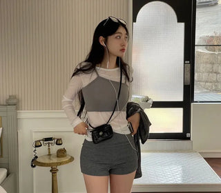 Riddle High-Waisted Golji Knit Banding Shorts