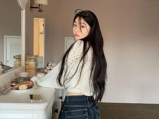 Lujin Vintage Volume Pocket D-Ring Stitch Wide Denim Long Pants