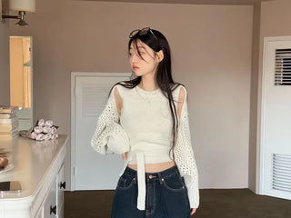 Lujin Vintage Volume Pocket D-Ring Stitch Wide Denim Long Pants