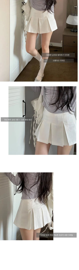 Minu Pintuck Pleated Mini Skirt Pants /2 Sizes