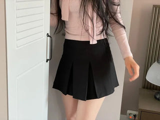 Minu Pintuck Pleated Mini Skirt Pants /2 Sizes