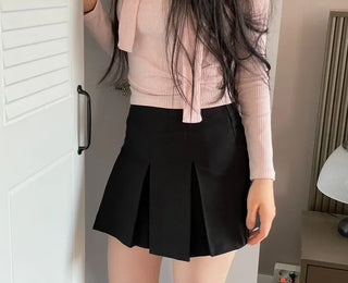 Minu Pintuck Pleated Mini Skirt Pants /2 Sizes