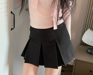 Minu Pintuck Pleated Mini Skirt Pants /2 Sizes
