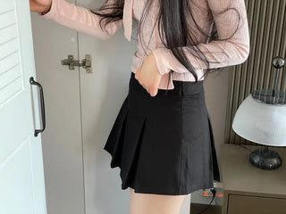 Minu Pintuck Pleated Mini Skirt Pants /2 Sizes
