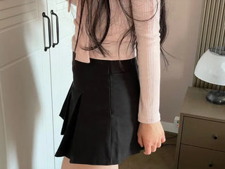 Minu Pintuck Pleated Mini Skirt Pants /2 Sizes