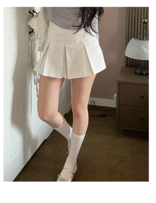 Minu Pintuck Pleated Mini Skirt Pants /2 Sizes