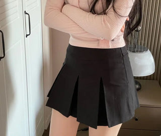 Minu Pintuck Pleated Mini Skirt Pants /2 Sizes
