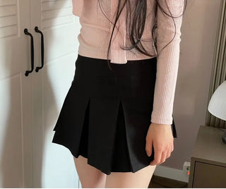 Minu Pintuck Pleated Mini Skirt Pants /2 Sizes