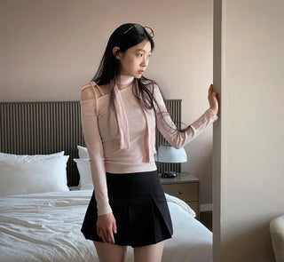Minu Pintuck Pleated Mini Skirt Pants /2 Sizes