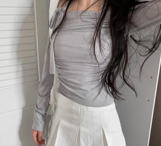 Minu Pintuck Pleated Mini Skirt Pants /2 Sizes