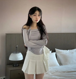 Minu Pintuck Pleated Mini Skirt Pants /2 Sizes