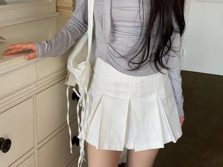 Minu Pintuck Pleated Mini Skirt Pants /2 Sizes