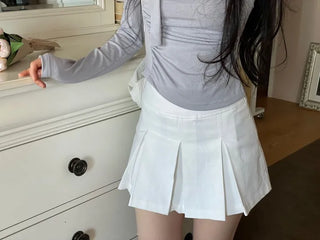 Minu Pintuck Pleated Mini Skirt Pants /2 Sizes