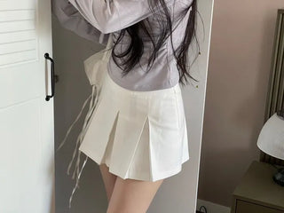 Minu Pintuck Pleated Mini Skirt Pants /2 Sizes