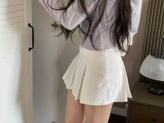 Minu Pintuck Pleated Mini Skirt Pants /2 Sizes