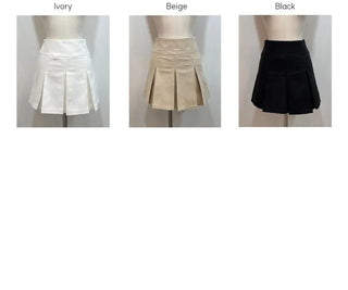 Minu Pintuck Pleated Mini Skirt Pants /2 Sizes