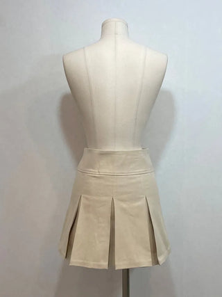 Minu Pintuck Pleated Mini Skirt Pants /2 Sizes
