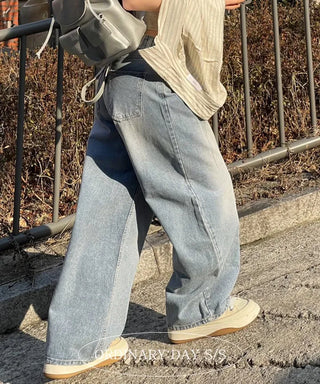 Neville Pintuck Vintage Semi-Wide Denim Long Pants