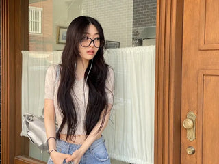 Neville Pintuck Vintage Semi-Wide Denim Long Pants