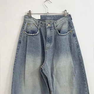 Neville Pintuck Vintage Semi-Wide Denim Long Pants