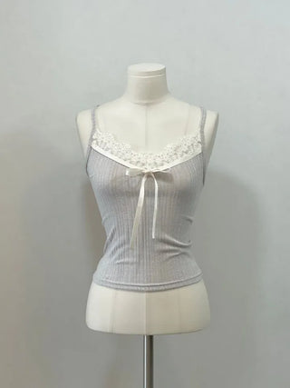 of prin lace golf semi-crop sleeveless top