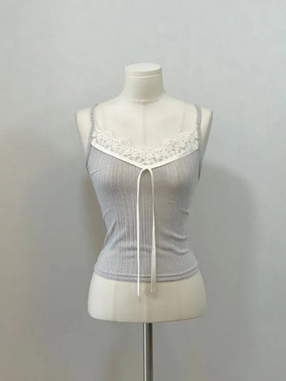 of prin lace golf semi-crop sleeveless top