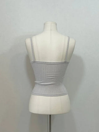 of prin lace golf semi-crop sleeveless top