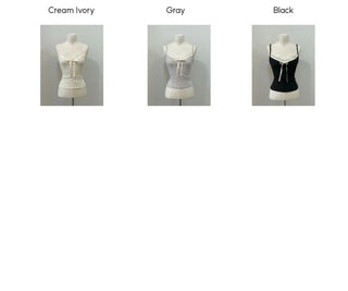 of prin lace golf semi-crop sleeveless top