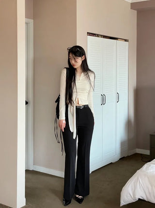 Wade Mood Button Two-Way Wave Wrap Cardigan