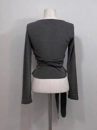 Wade Mood Button Two-Way Wave Wrap Cardigan