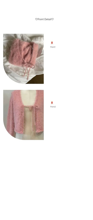 Poyong Lovely Soft Ribbon Knit Cardigan