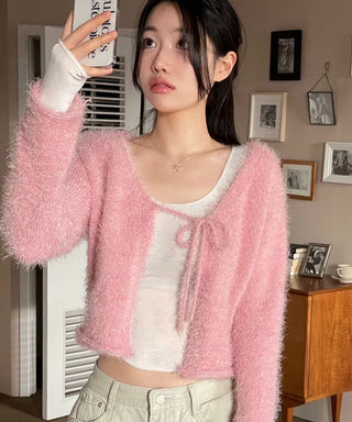 Poyong Lovely Soft Ribbon Knit Cardigan