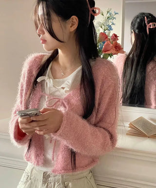 Poyong Lovely Soft Ribbon Knit Cardigan